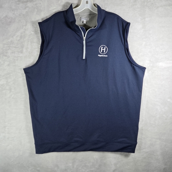 Peter Millar Crown Sport Vest Men's Galway Stretch Size XXL Loop Terry 1/4 Zip - Picture 1 of 8